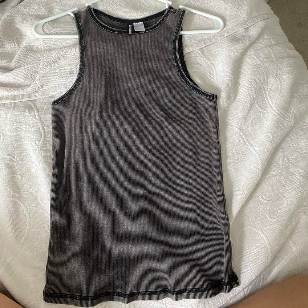 Dark grey/black long tank top